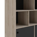 Rome Black & Oak 2 Sliding Doors Bookcase