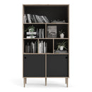 Rome Black & Oak 2 Sliding Doors Bookcase