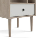 Rome Oak Finish 1 White Drawer Bedside Table