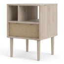 Rome Oak Finish 1 White Drawer Bedside Table