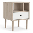 Rome Oak Finish 1 White Drawer Bedside Table
