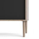 Rome Oak & Black 2 Sliding Doors Sideboard