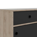 Rome Oak & Black 2 Sliding Doors Sideboard