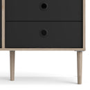 Rome Oak & Black Finish 2 Doors Wood Bookcase