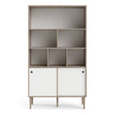 Rome Oak & White 2 Sliding Doors Bookcase