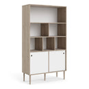 Rome Oak & White 2 Sliding Doors Bookcase