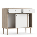 Rome Oak & White 2 Sliding Doors Sideboard