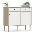 Rome Oak & White 2 Sliding Doors Sideboard