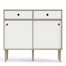 Rome Oak & White 2 Sliding Doors Sideboard