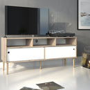Rome Oak & White 2 Sliding Doors TV Unit