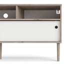 Rome Oak & White 2 Sliding Doors TV Unit
