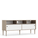 Rome Oak & White 2 Sliding Doors TV Unit
