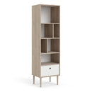 Rome Oak & White Finish 1 Drawer Bookcase