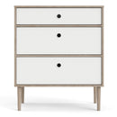 Rome Oak & White Finish 3 Chest Of Drawers