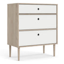 Rome Oak & White Finish 3 Chest Of Drawers