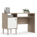 Rome Oak & White Finish Wooden 1 Door Desk