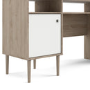 Rome Oak & White Finish Wooden 1 Door Desk