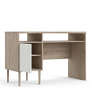 Rome Oak & White Finish Wooden 1 Door Desk
