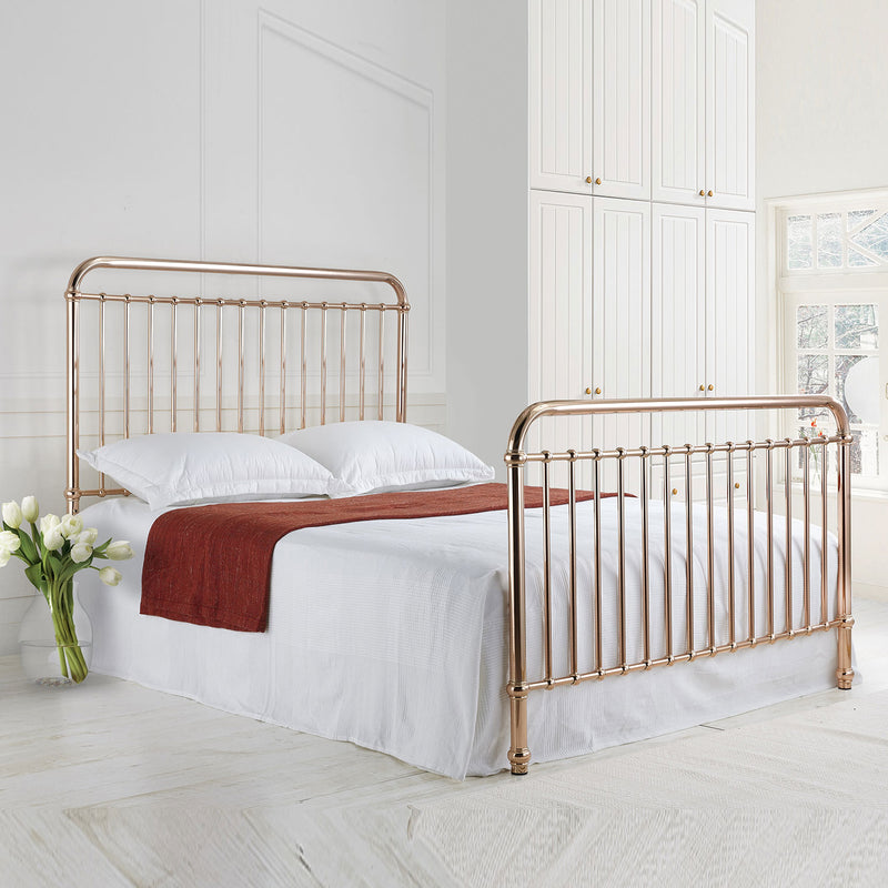 Rose Metal Nickel Finish Bed Frame by Lavishway | Metal Beds-26972