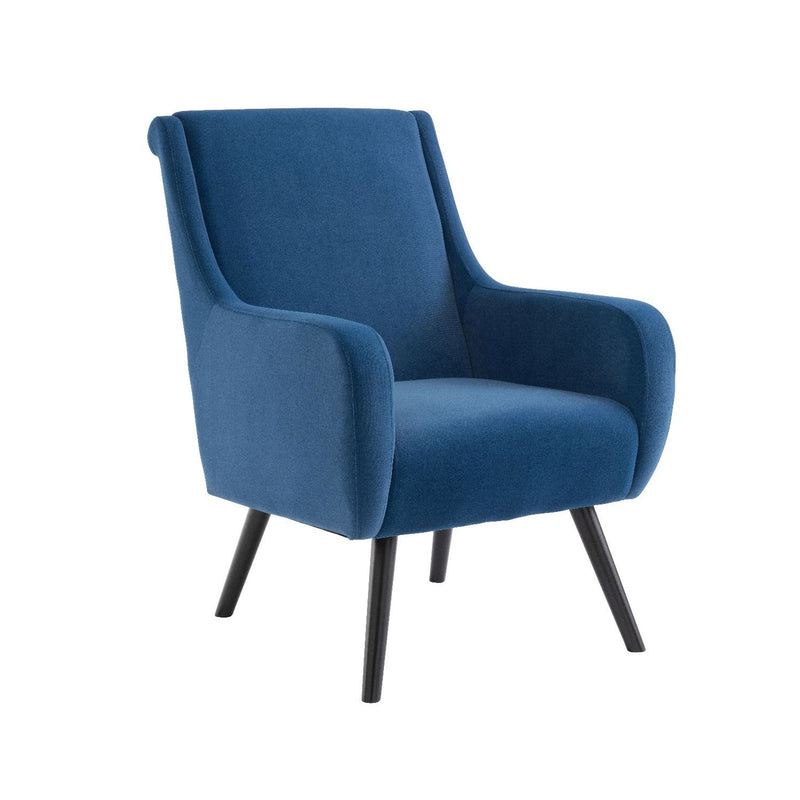 Ruben Black Legs With Fabric Curved Armchair by Lavishway | Armchairs-24118