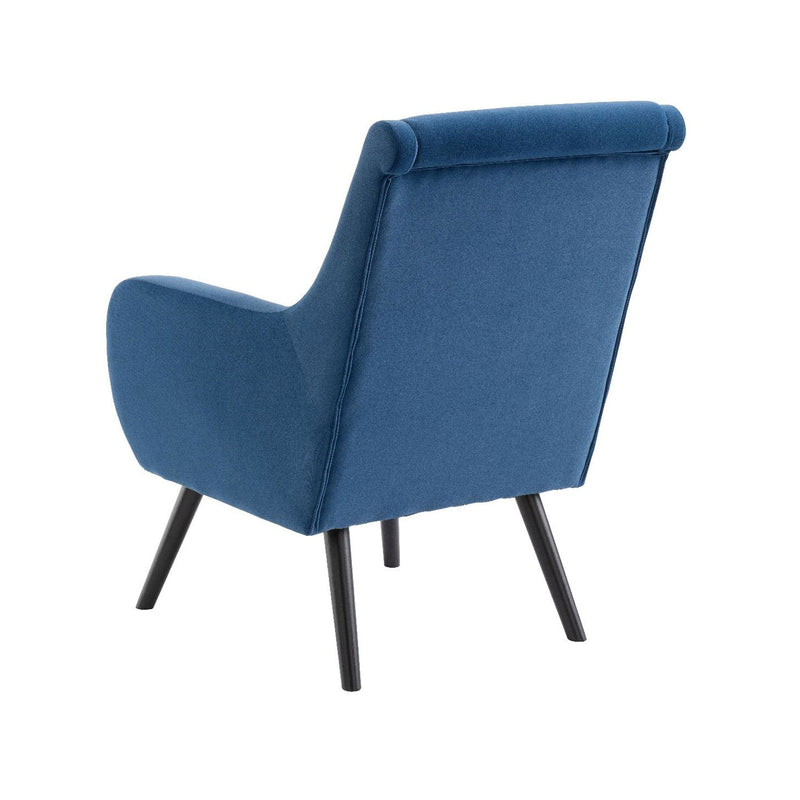 Ruben Black Legs With Fabric Curved Armchair by Lavishway | Armchairs-24134