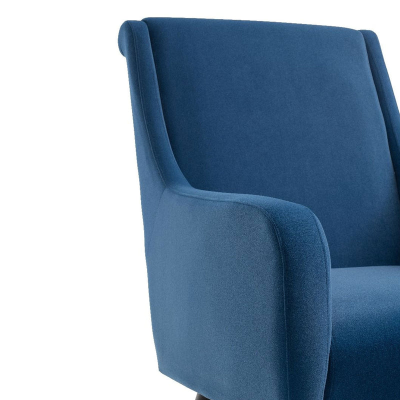 Ruben Black Legs With Fabric Curved Armchair by Lavishway | Armchairs-24135