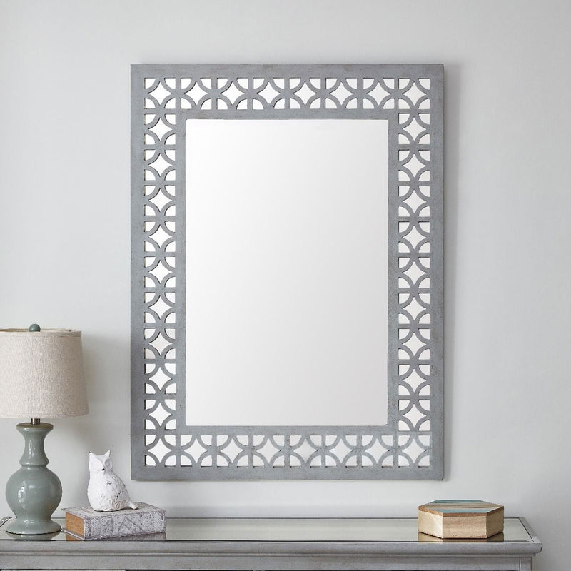 Russell Grey Painted Decorative Wall Mirror by Lavishway | Wall Mirrors-23932