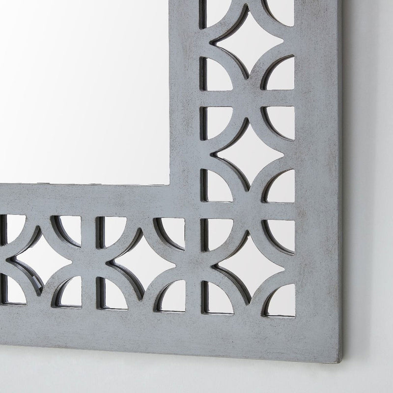 Russell Grey Painted Decorative Wall Mirror by Lavishway | Wall Mirrors-23936