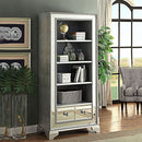 Sofia Silver Mirrored 2 Drawers Bookcase by Lavishway | Book Shelves and Cabinets-23861