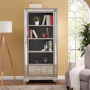 Sofia Silver Mirrored 2 Drawers Bookcase by Lavishway | Book Shelves and Cabinets-23860
