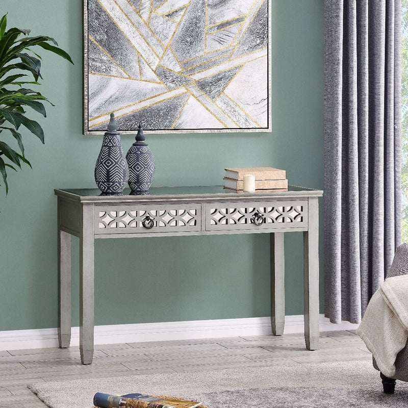 Russell Grey Painted 2 Drawers Console Table by Lavishway | Hallway Console Table-23967