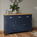 Rutland Oak Top Blue 3 Doors Sideboard by Lavishway | Sideboards-33852