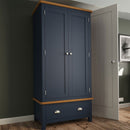 Rutland Blue Painted Gents Wardrobe by Lavishway | Wardrobe-33819