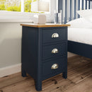 Rutland Oak Top Blue 3 Drawer Bedside Cabinet by Lavishway | Bedside Tables-33810