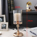 Golden Metal & Glass Candle Holder by Lavishway | Candle Holders-39879
