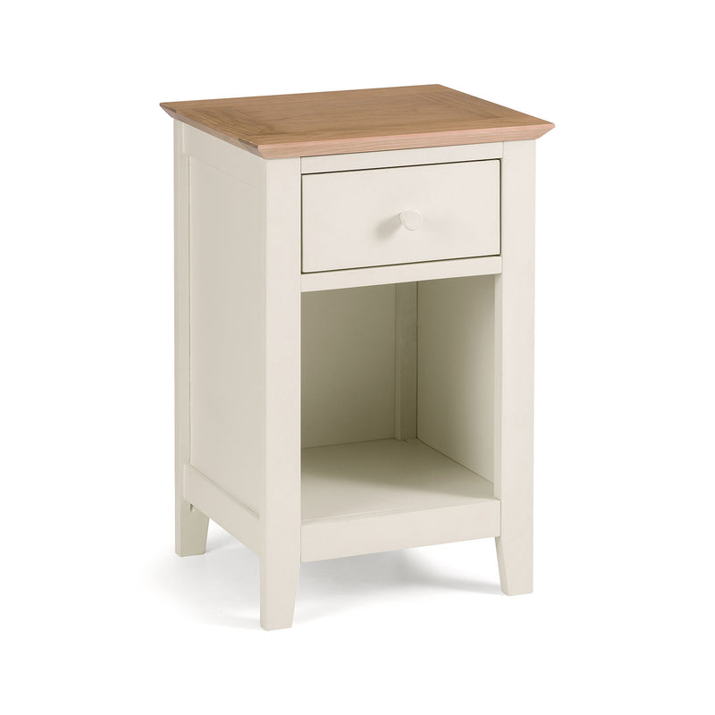 Salerno Solid Oak 1 Drawer Bedside Table by Lavishway | Bedside Tables-60918