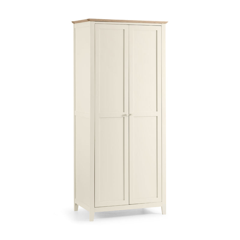 Salerno Solid Oak 2 Doors Wardrobe by Lavishway | Wardrobe-60915