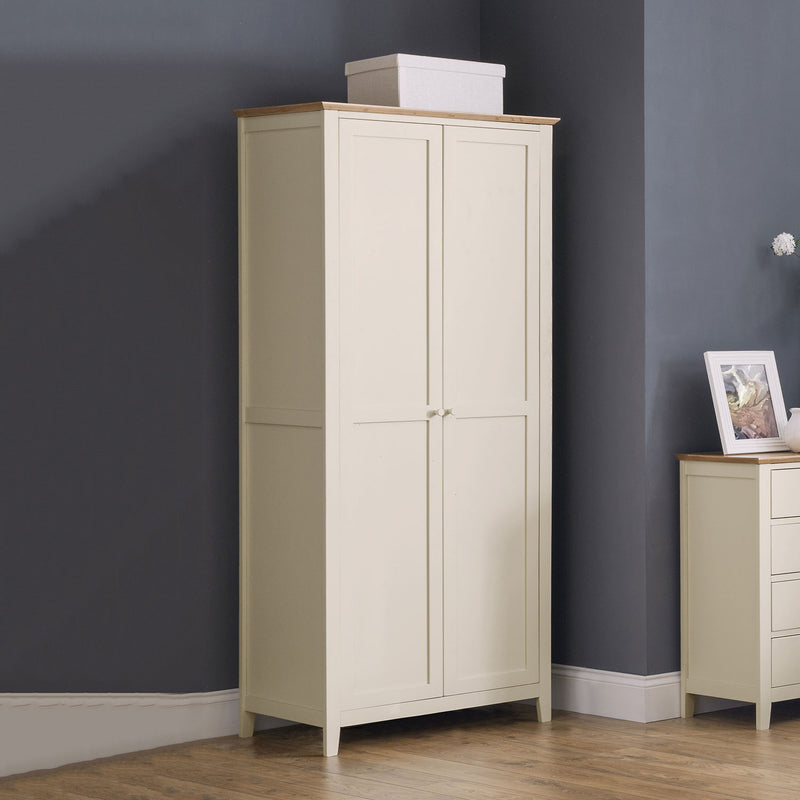 Salerno Solid Oak 2 Doors Wardrobe by Lavishway | Wardrobe-60913
