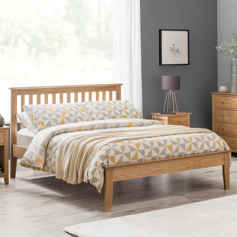 Salerno Solid Oak Shaker Bed Frame by Lavishway | Wooden Beds-60932