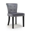 Sandringham Grey Velvet Accent Chair in Pair by Lavishway | Bedroom Chairs-27360