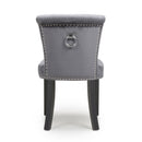 Sandringham Grey Velvet Accent Chair in Pair by Lavishway | Bedroom Chairs-27363