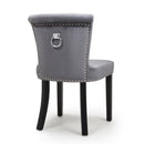 Sandringham Grey Velvet Accent Chair in Pair by Lavishway | Bedroom Chairs-27362