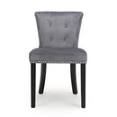 Sandringham Grey Velvet Accent Chair in Pair by Lavishway | Bedroom Chairs-27361