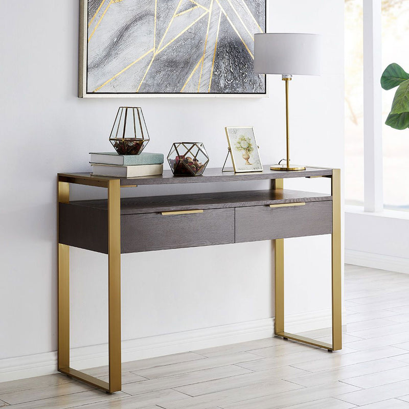 Sanremo Golden Frame Console Table by Lavishway | Hallway Console Table-24107
