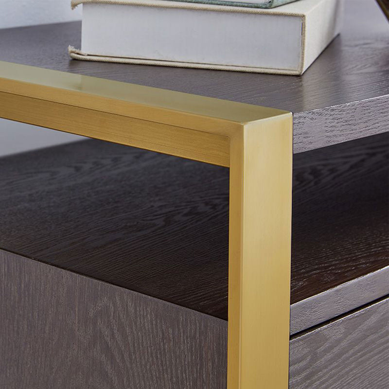 Sanremo Golden Frame Console Table by Lavishway | Hallway Console Table-24114