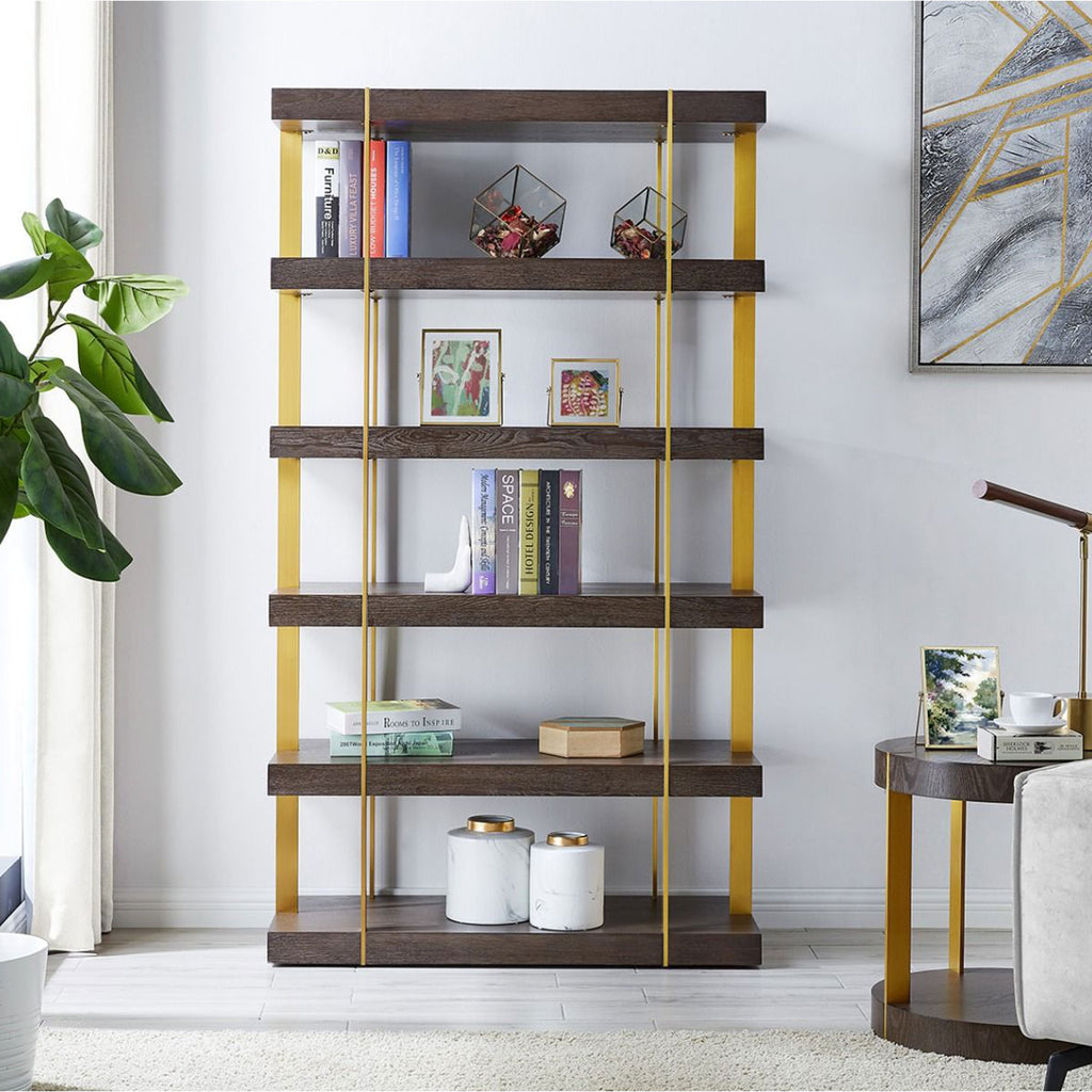 Open Frame Bookcase Sanremo Golden Frame Open Bookcase | Lavishway UK