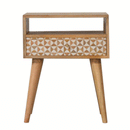 Sarina Resin Printed 1 Drawer Bedside Table by Lavishway | Bedside Tables-57597