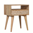 Sarina Resin Printed 1 Drawer Bedside Table by Lavishway | Bedside Tables-57596