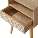 Sarina Resin Printed 1 Drawer Bedside Table by Lavishway | Bedside Tables-57603