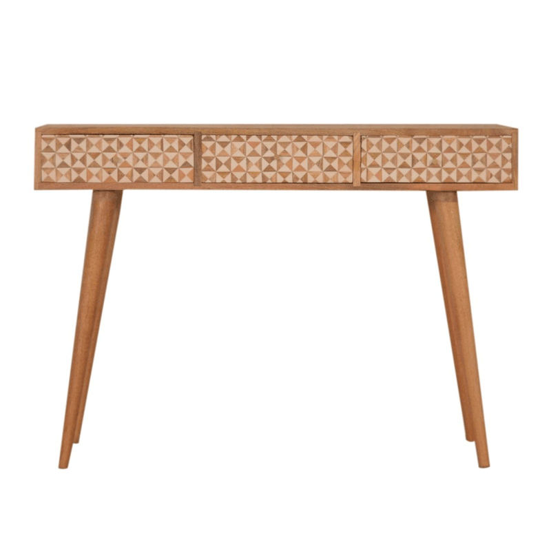 Sarina Resin Printed 3 Drawers Console Table by Lavishway | Hallway Console Table-57567